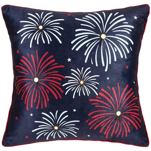 18" Fireworks Linen Cotton Fashion Throw Pillow Case Cushion Cover Home Decor